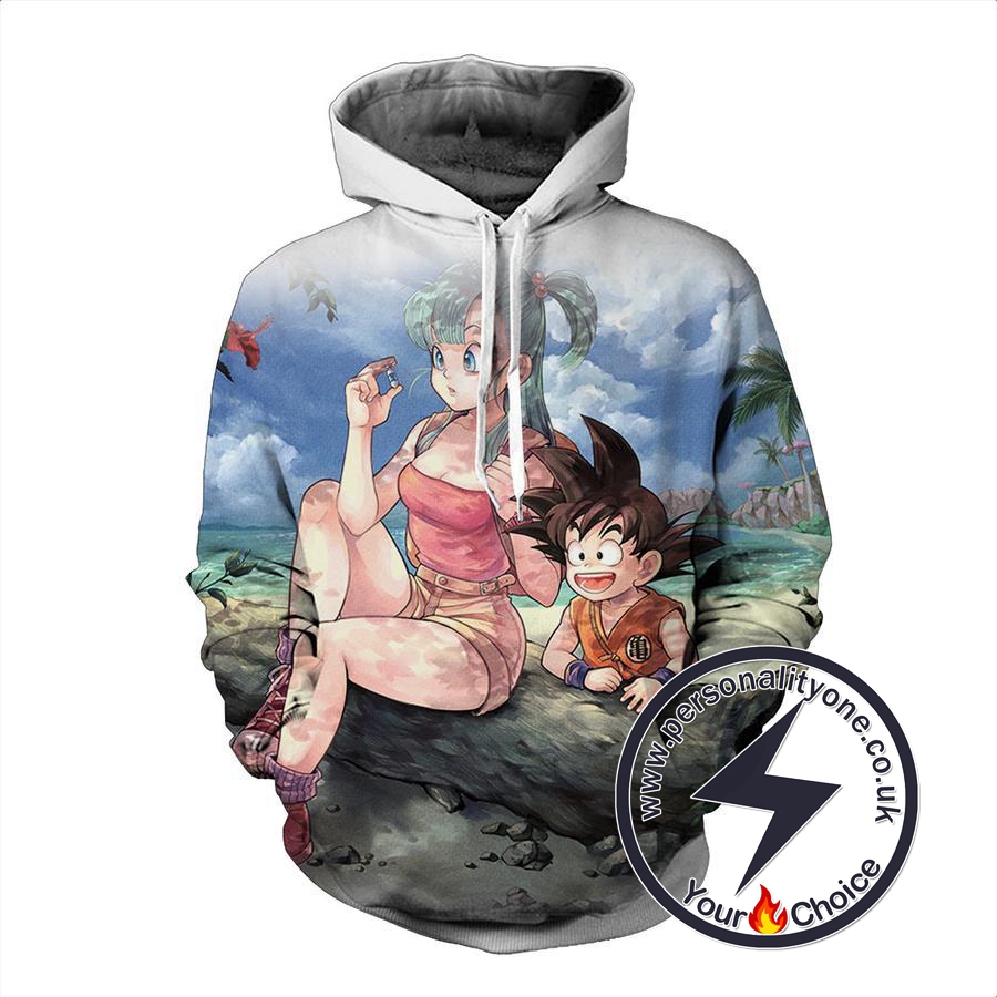 Dragon Ball Z - Bulma And Kid Goku 3D - Hoodies